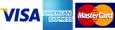 We accept Visa, Mastercard and American Express